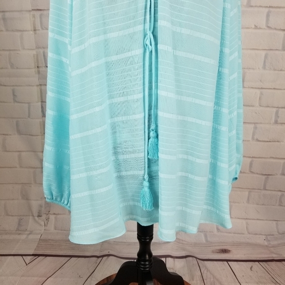 Avenue sz 22/24 long sleeve tassel lace front top - Picture 10 of 12